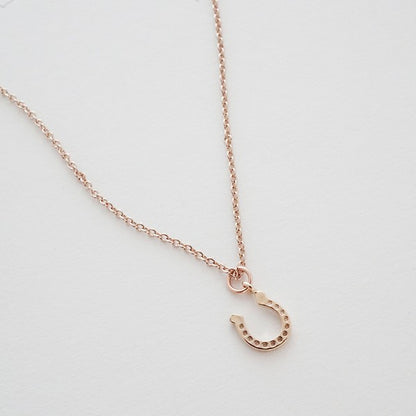 Dainty Lucky Charm Horseshoe Necklace - Honeypot