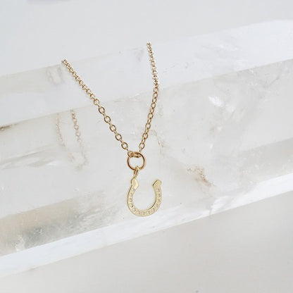 Dainty Lucky Charm Horseshoe Necklace - Honeypot