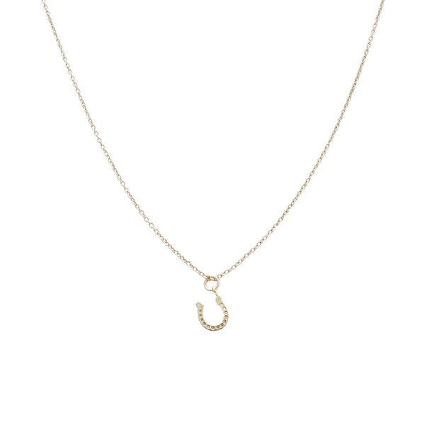 Dainty Lucky Charm Horseshoe Necklace - Honeypot