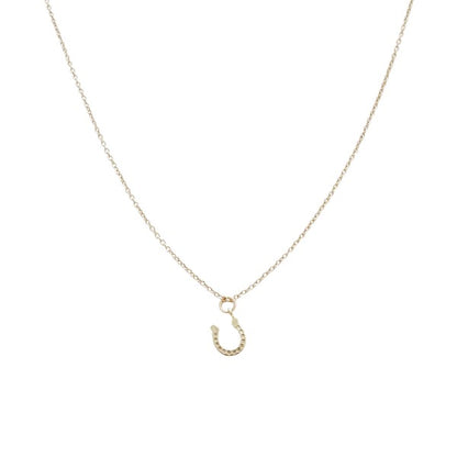 Dainty Lucky Charm Horseshoe Necklace - Honeypot