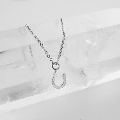 Dainty Lucky Charm Horseshoe Necklace - Honeypot