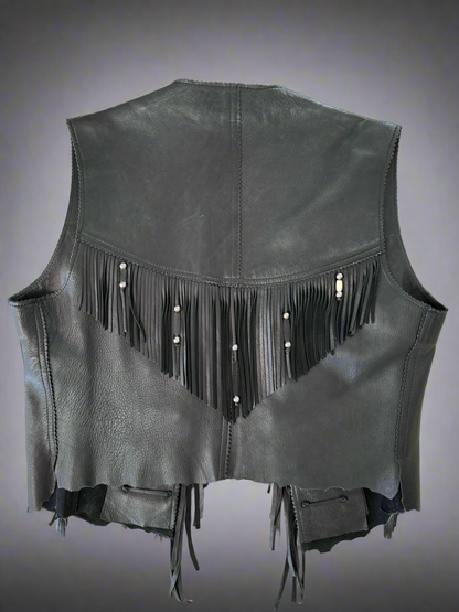 80's Beaded Leather Vest // Patricia Wolf - Honeypot