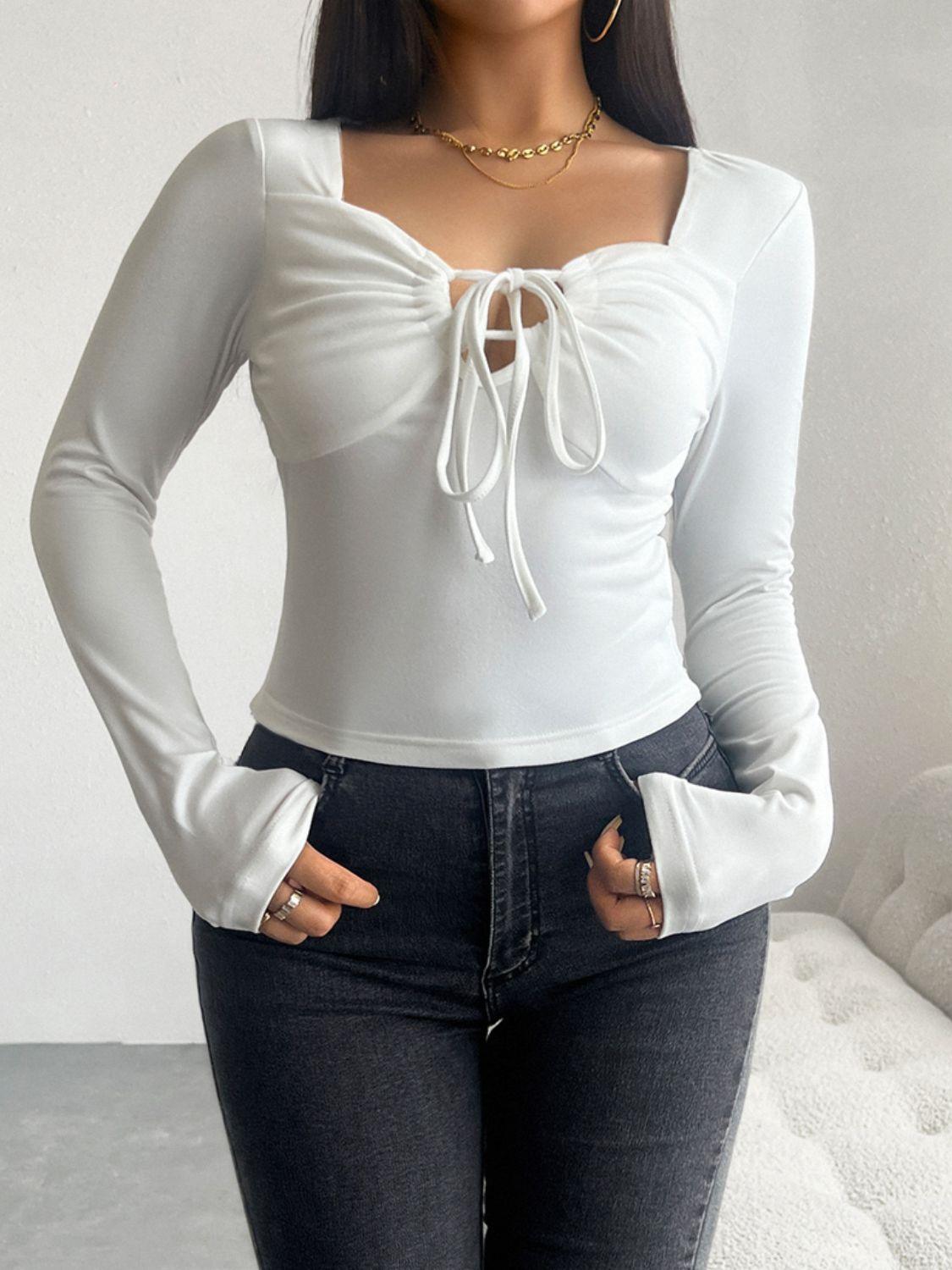 Devine Tied Long Sleeve T-Shirt - Honeypot