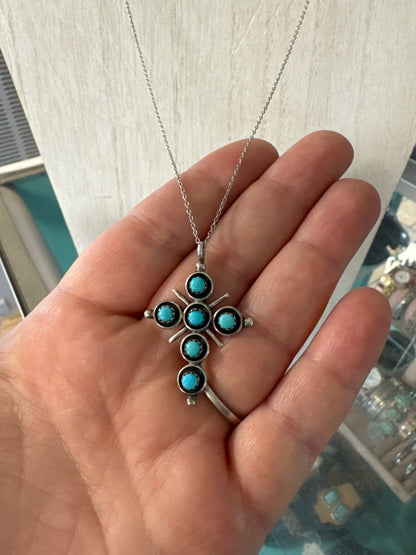 Petit Point Turquoise Cross // Zuni - Honeypot