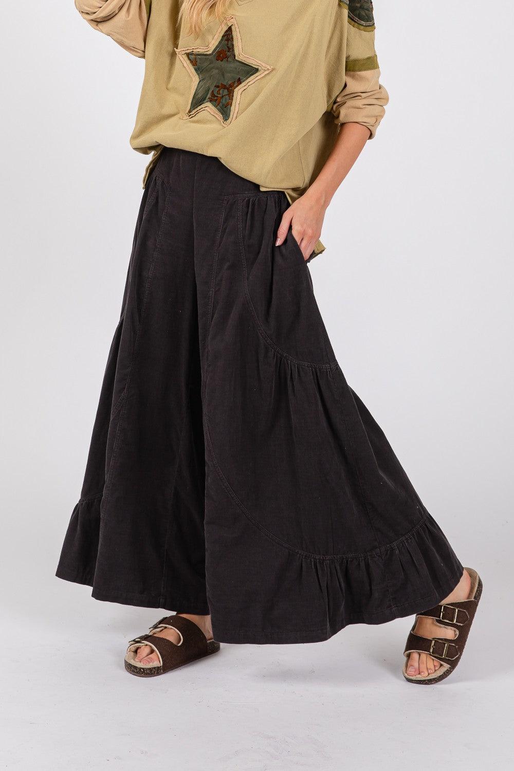 SAGE + FIG High Rise Corduroy Wide Leg Pants - Honeypot