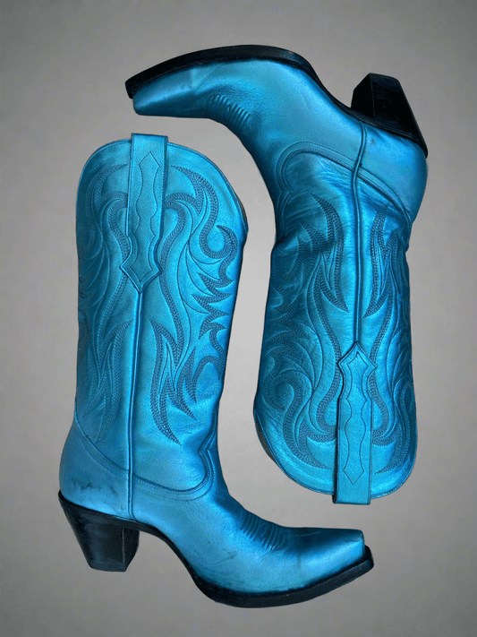 Metallic Blue Boots // Idyllwind - 7.5 // Honeypot: New + Vintage High Quality Western Wear