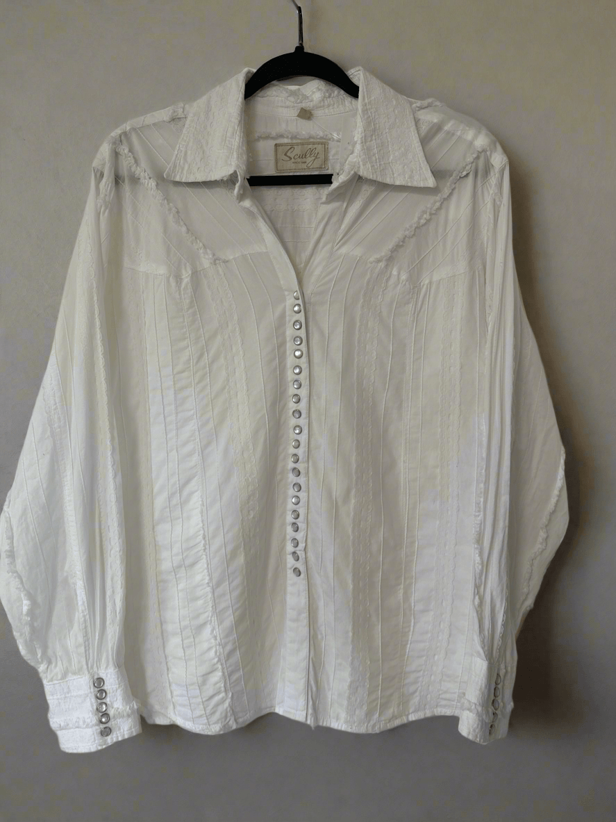 White Pearl Snap Shirt // Scully - Honeypot