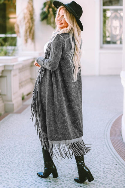 Rowdy Distressed Fringe Duster - Honeypot