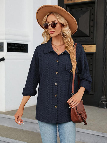 Collared Neck Buttoned Shirt - Honeypot