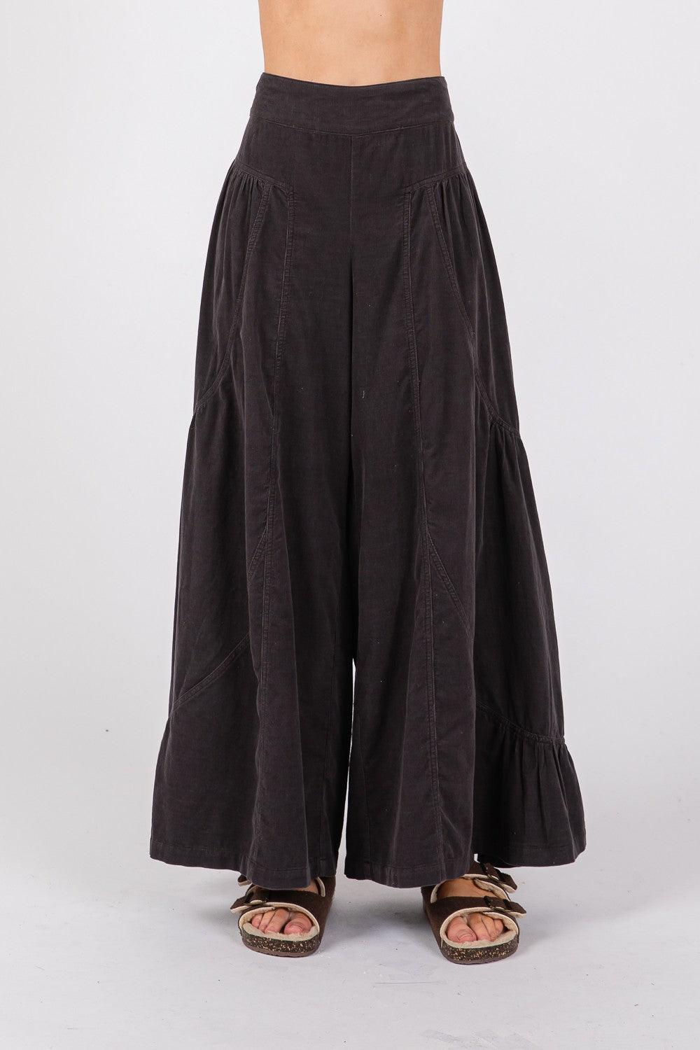 SAGE + FIG High Rise Corduroy Wide Leg Pants - Honeypot