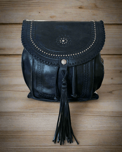 RARE! Black Leather Backpack // Patricia Nash - Honeypot