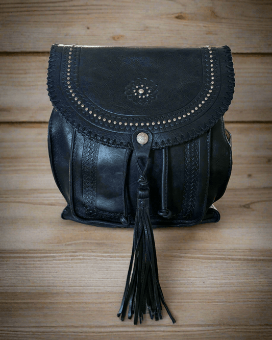 RARE! Black Leather Backpack // Patricia Nash // Honeypot: New + Vintage High Quality Western Wear