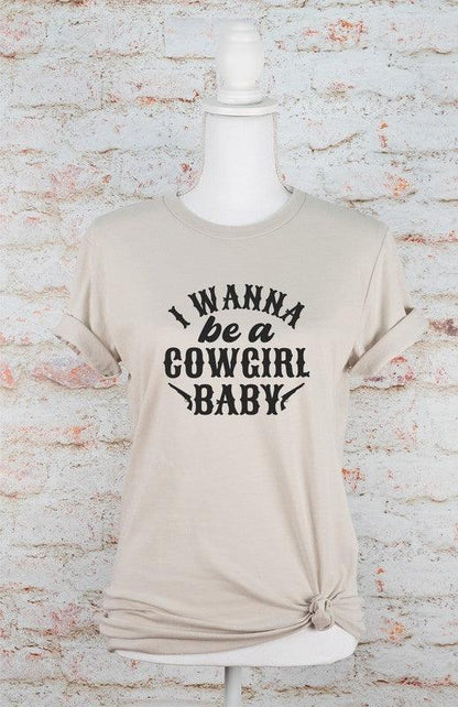 I Wanna Be a Cowgirl Baby Graphic Tee - Honeypot