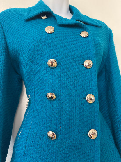 Blue Tweed Skirt Suit Set // Vertigo Paris