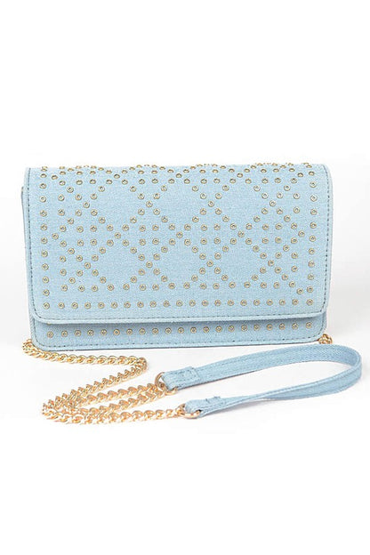 Studded Denim Crossbody Bag - Honeypot