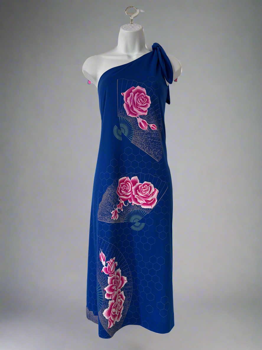 70's Hawaiian One Shoulder Dress // Alfred Shaheen, 14