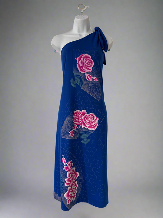 70's Hawaiian One Shoulder Dress // Alfred Shaheen, 14