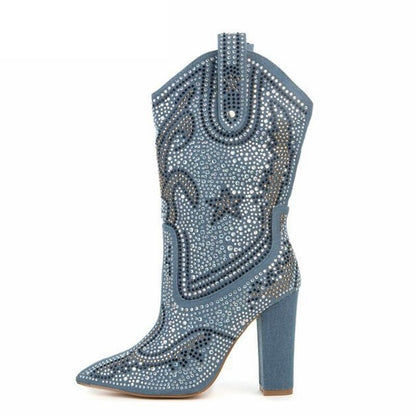 Cowgirl Chic Rhinestone Boots - Honeypot