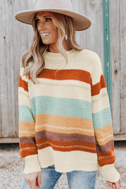 Drop-Shoulder Color Block Sweater // Honeypot: New + Vintage High Quality Western Wear