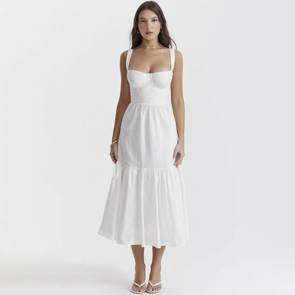 Linen/Cotton Blend Summer Dress - Honeypot