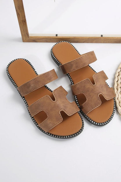 Trendy Cut-Out H Shape Slides - Honeypot