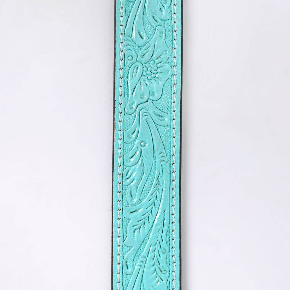 Hand-Tooled Genuine American Leather Unisex Belt