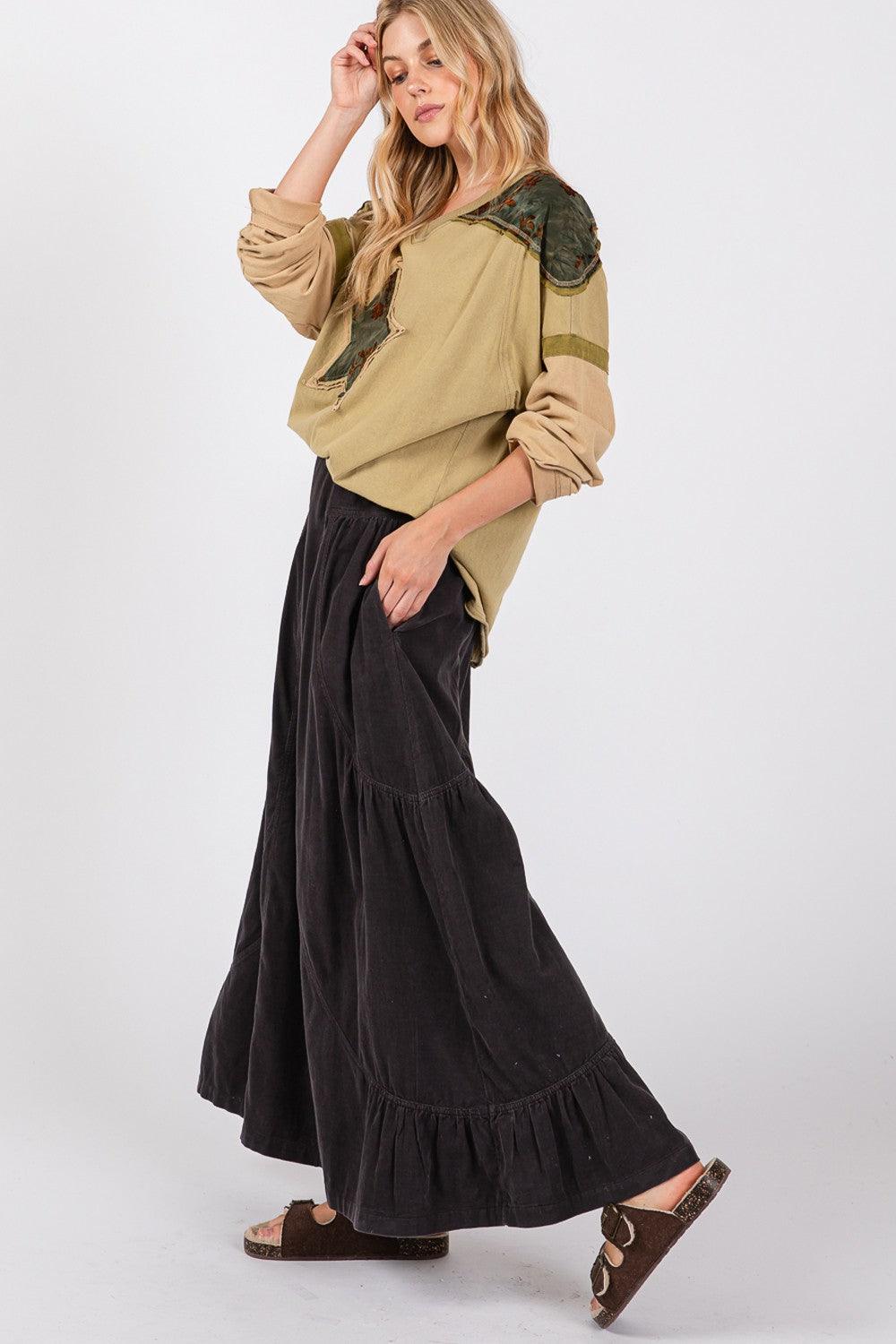 SAGE + FIG High Rise Corduroy Wide Leg Pants - Honeypot