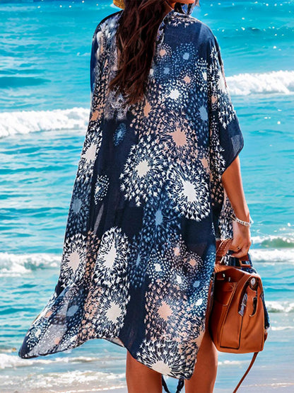 Printed Open Front Cover-Up - Honeypot