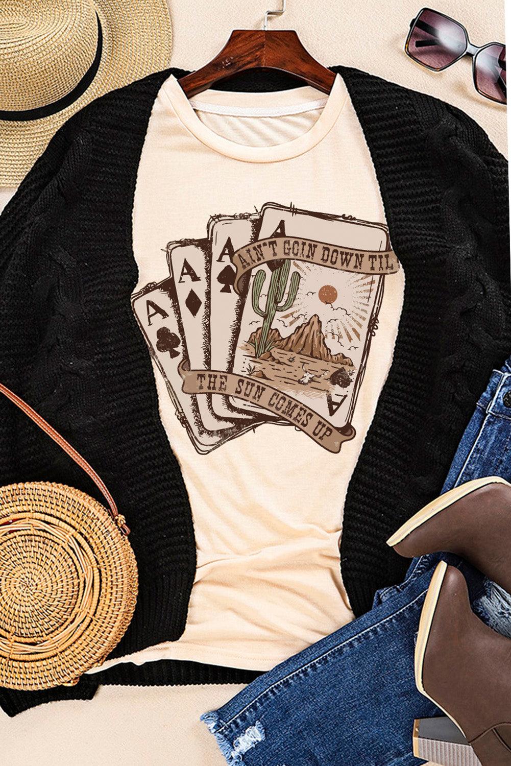 Poker Cards Graphic T Shirt - Honeypot