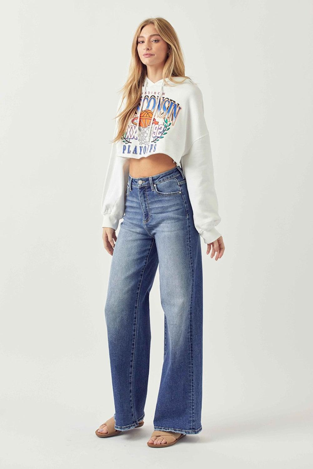 Risen Full Size High Rise Wide Leg Jeans - Honeypot