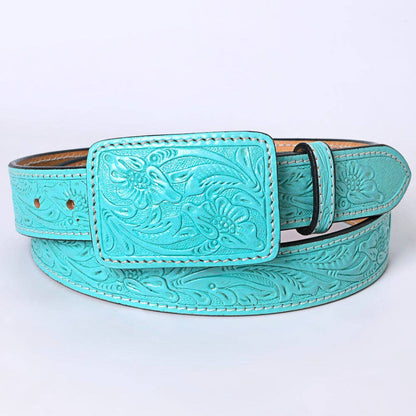Hand-Tooled Genuine American Leather Unisex Belt