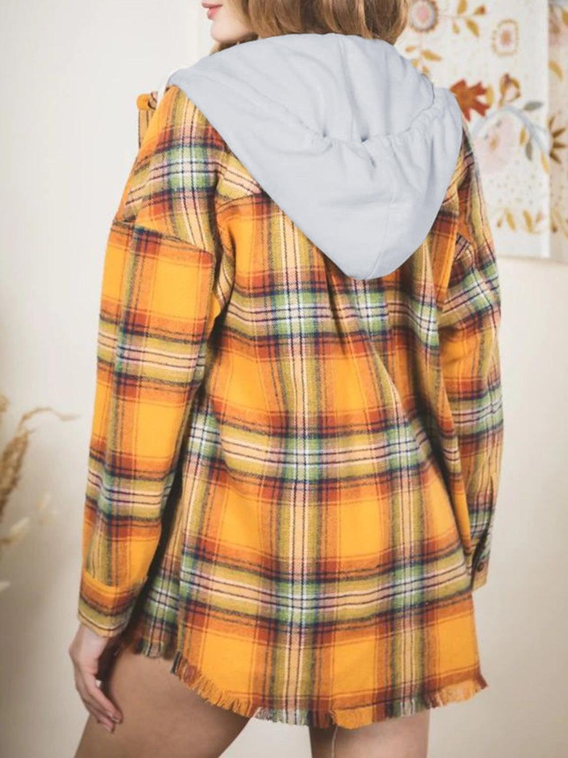 Raw Hem Plaid Long Sleeve Hooded Jacket // Honeypot: New + Vintage High Quality Western Wear