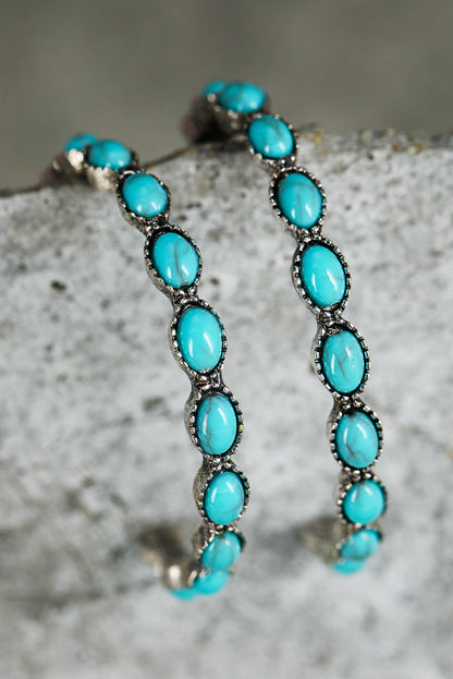 Turquoise Dupe Post Back Hoops