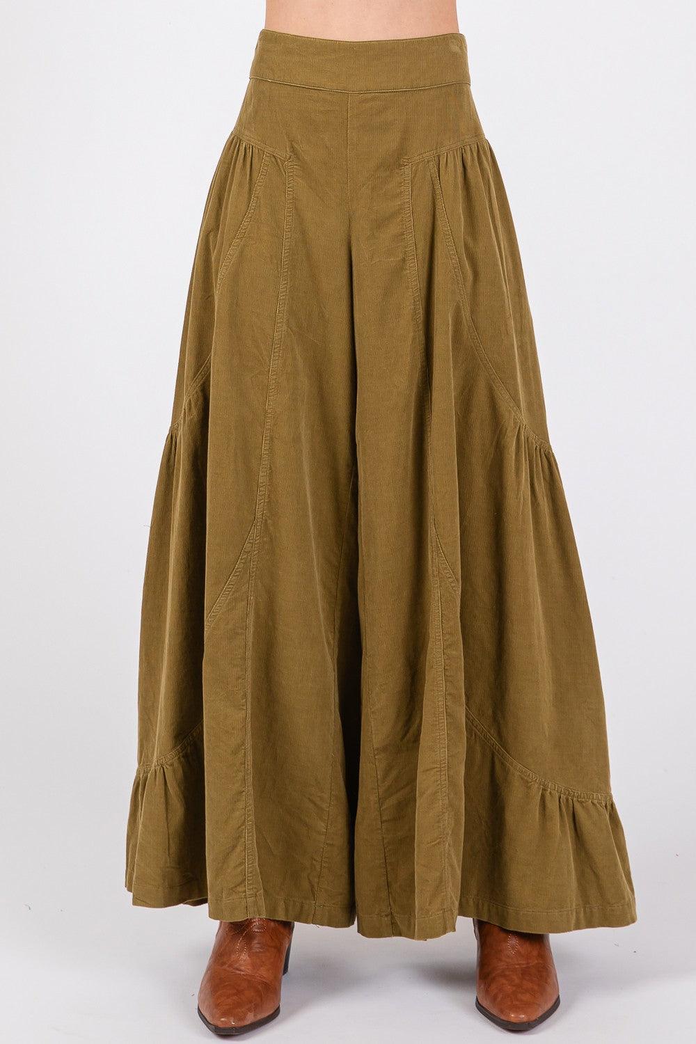 SAGE + FIG High Rise Corduroy Wide Leg Pants - Honeypot