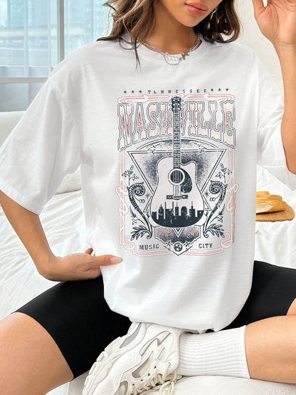 Nashville Oversized Graphic Tee - Honeypot