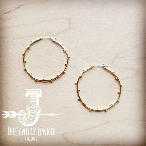 Matte Gold Large Hoop Earrings - Honeypot