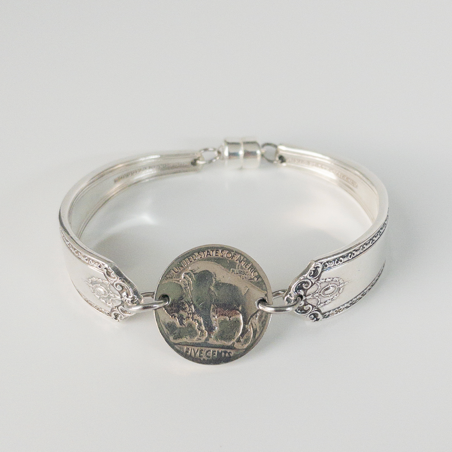 Genuine Buffalo Nickel Center Spoon Handle Bracelet - Honeypot