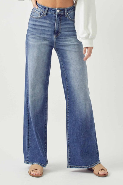 Risen Full Size High Rise Wide Leg Jeans - Honeypot