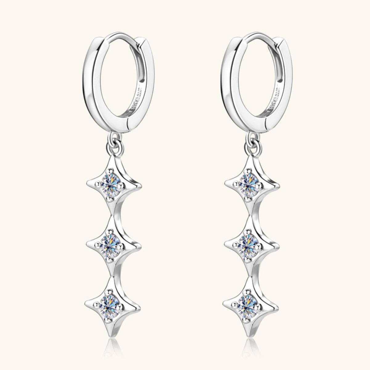 Moissanite 925 Sterling Silver Geometric Shape Earrings // Honeypot: New + Vintage High Quality Western Wear