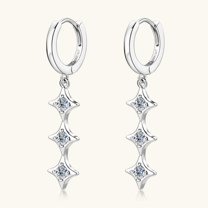 Moissanite 925 Sterling Silver Geometric Shape Earrings // Honeypot: New + Vintage High Quality Western Wear