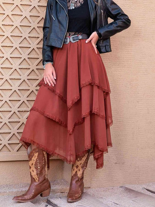 Tasha Tiered Midi Skirt // Honeypot: New + Vintage High Quality Western Wear