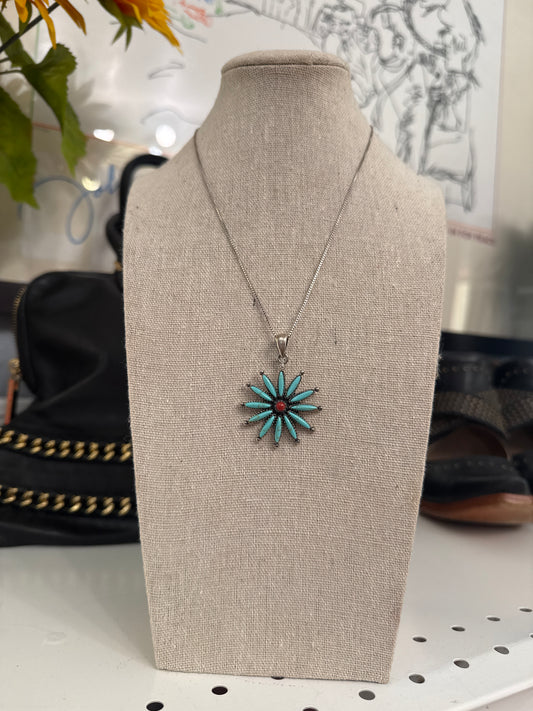 Sunburst Cluster Pendant Necklace