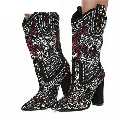 Cowgirl Chic Rhinestone Boots - Honeypot