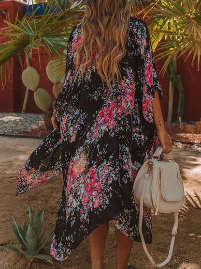 Printed Open Front Cover-Up - Honeypot