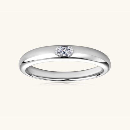 925 Sterling Silver Inlaid Moissanite Ring - Honeypot