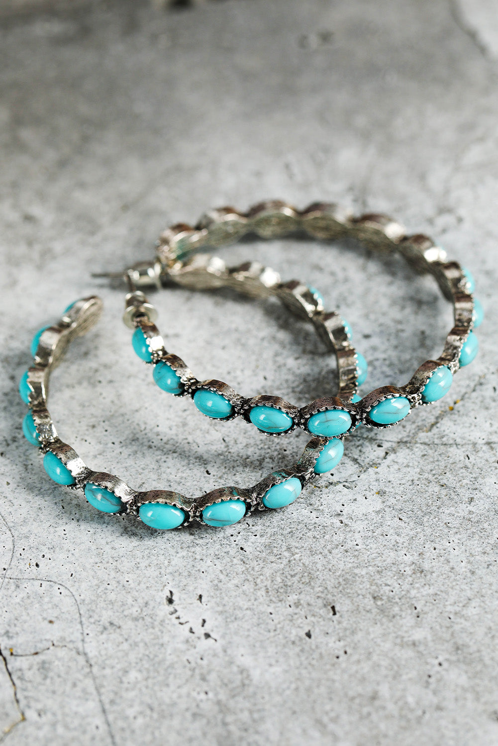 Turquoise Dupe Post Back Hoops