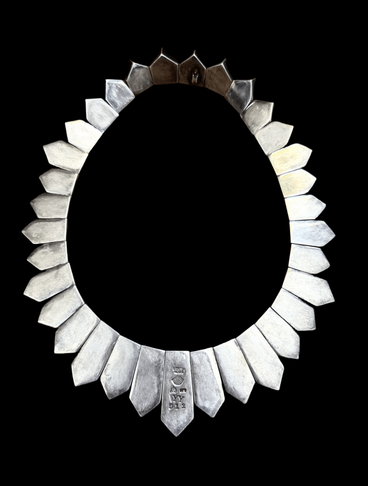 Antonio Pineda .970 Silver Chevron Necklace - Honeypot