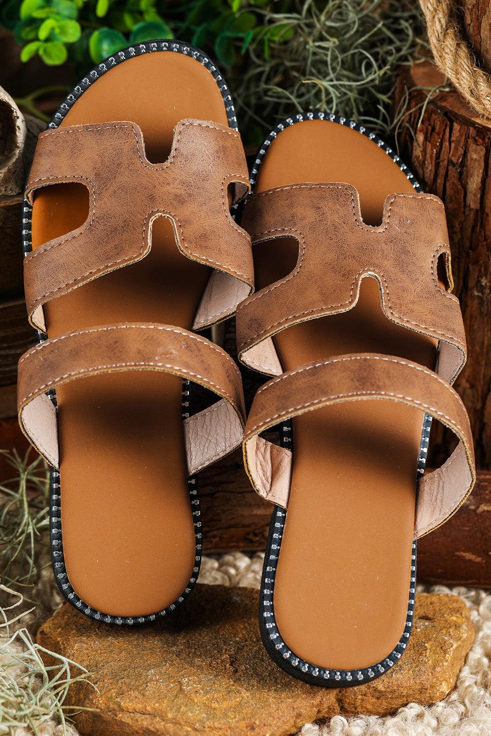 Trendy Cut-Out H Shape Slides - Honeypot