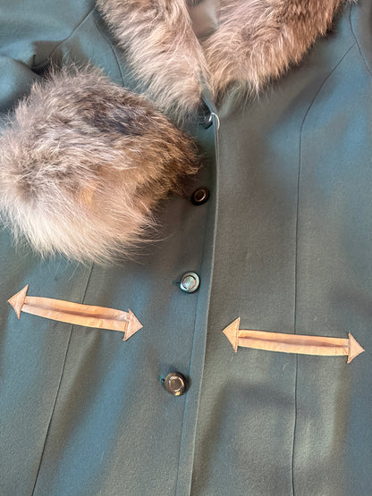 Vintage Wool + Coyote Fur Coat, S/M