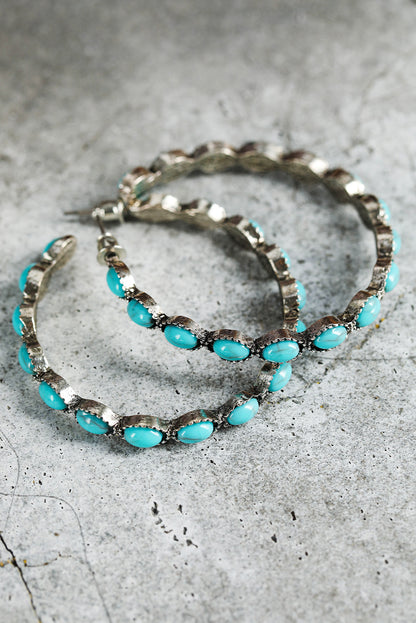 Turquoise Dupe Post Back Hoops